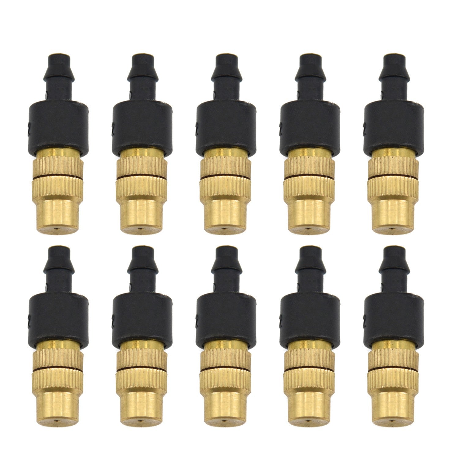 Yannee 10 Pcs Adjustable Brass Spray Misting Nozzle，Garden Cooling Irrigation Equipment for Lawn Vegetables Greenhouse