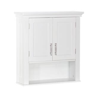 RiverRidge Home Somerset Collection 22.88 in. W x 24.38 in. H x 7.88 in. D 2-Door Wall Cabinet in White 06-039