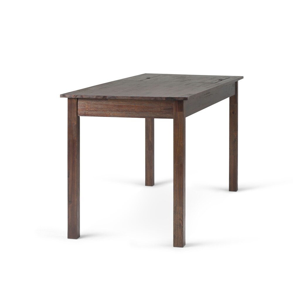 WYNDENHALL Garret SOLID ACACIA WOOD Rustic 60 inch Wide Desk in Distressed Charcoal Brown