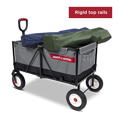 Radio Flyer ,the Beast EZ Fold Maximum Capacity Heavy-Duty Kid & Cargo Wagon, Gray Collapsible Wagon