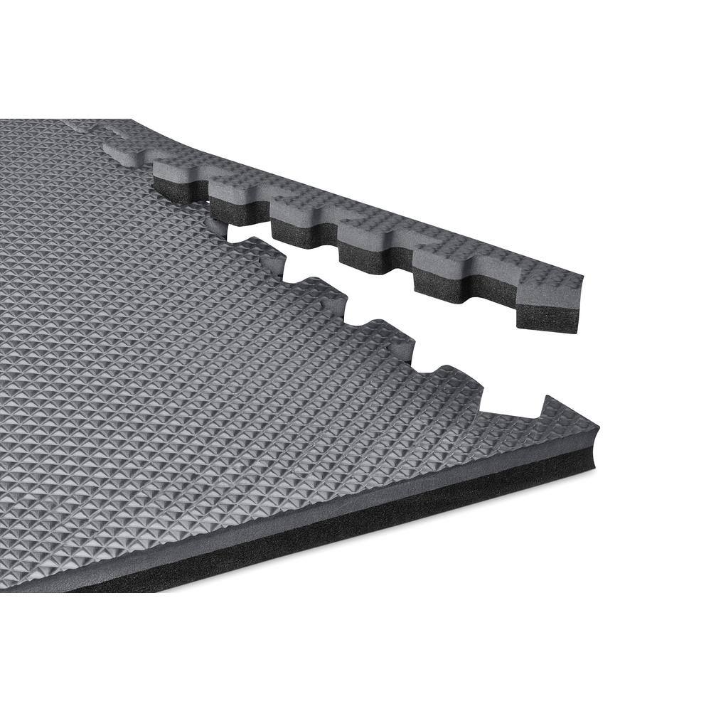 Norsk GrayBlack 24 in. x 24 in. EVA Foam Truly Reversible Sport MMA Interlocking Tile (32-Tile) 240279_8