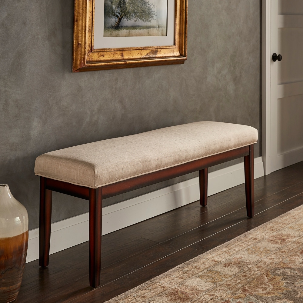 Hawthorne Upholstered Espresso Finish Bench by iNSPIRE Q Bold