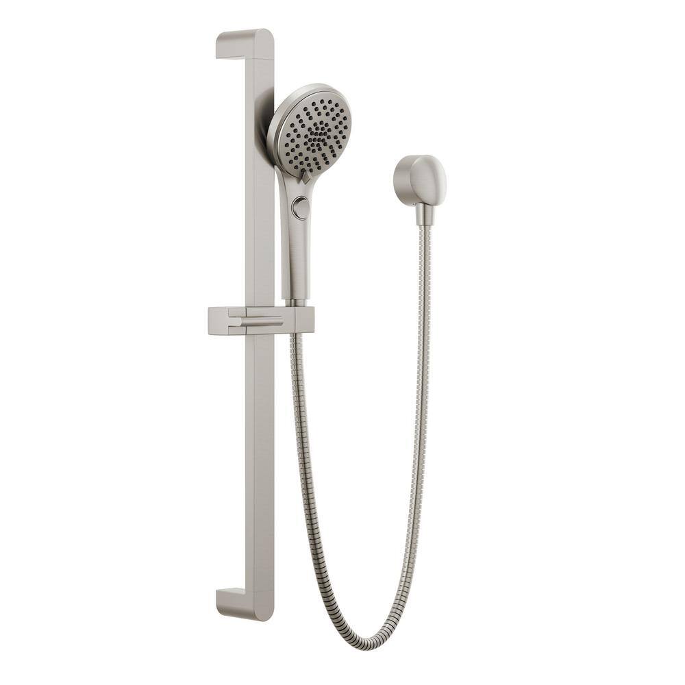 Peerless Xander 4-Spray Patterns 1.5 GPM 4.38 in. Wall Mount Handheld Shower Head with Slide Bar in Brushed Nickel P62419-BN