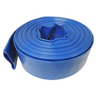 HYDROMAXX 6 in. Dia x 50 ft. Blue 4 Bar Heavy-Duty Reinforced PVC Lay Flat Discharge and Backwash Hose 3104600050