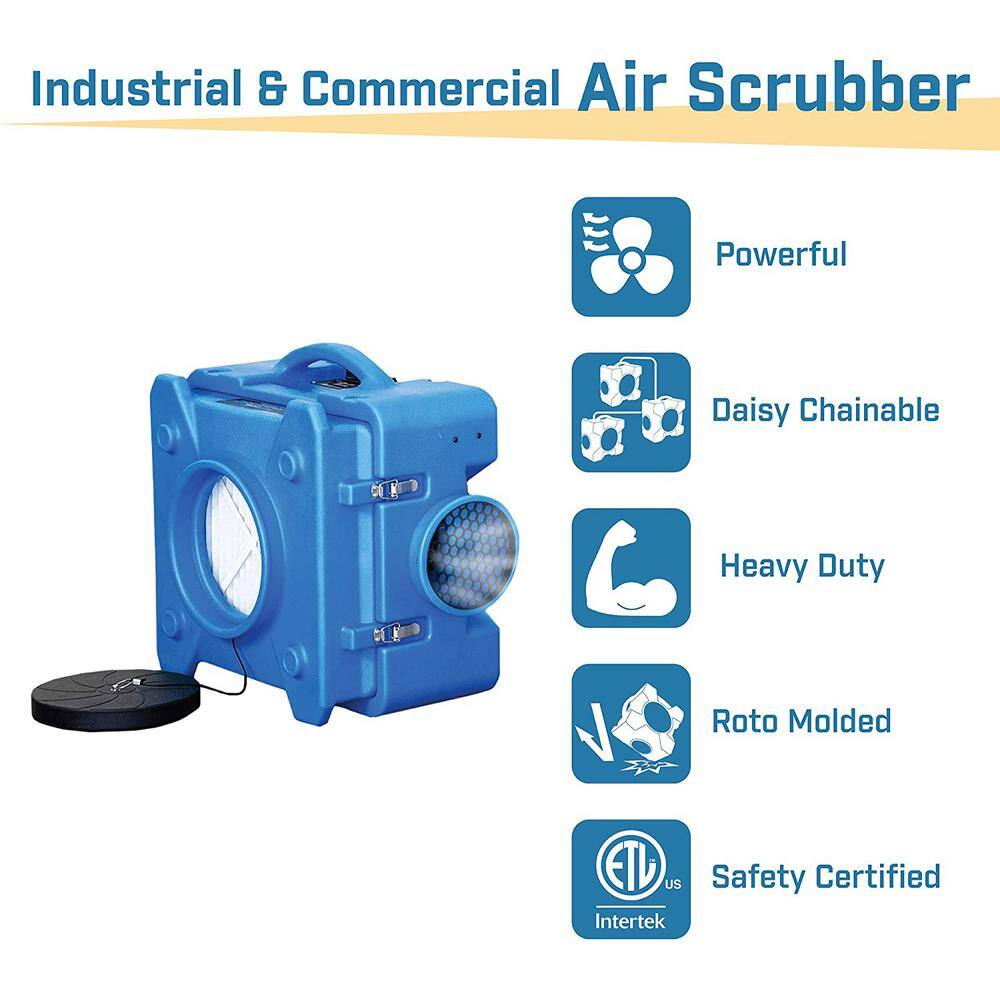 BlueDri HEPA Air Scrubber Water Damage Restoration Equipment for Mold Air Purifier Negative Machine Airbourne Cleaner Red BD-AS-550-RD