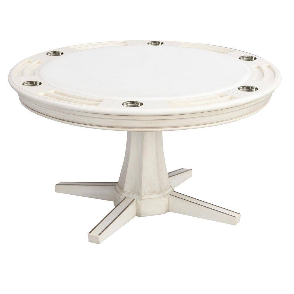 Furniture of America Sephus Poker Game Table in White IDF-GM357WH-RT