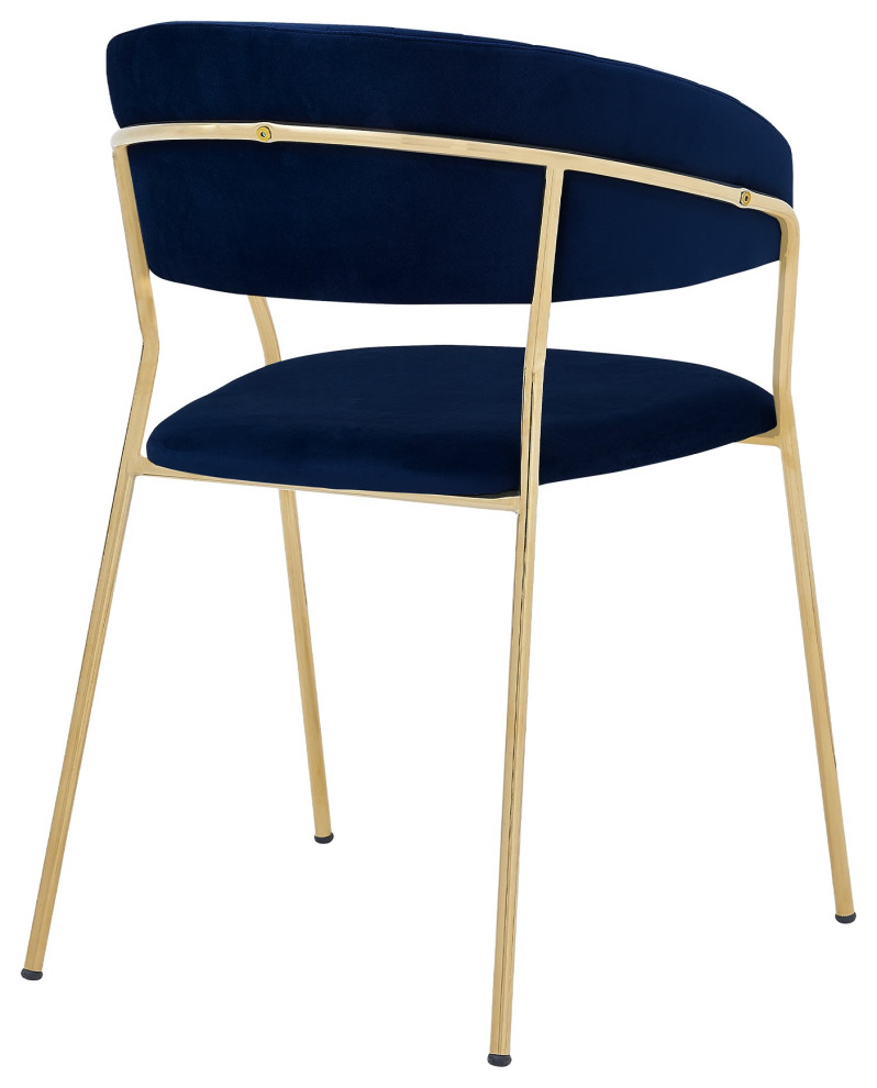 Nara Modern Velvet/Gold Metal Leg Dining Room Chairs  Set of 2   Midcentury   Dining Chairs   by HedgeApple  Houzz