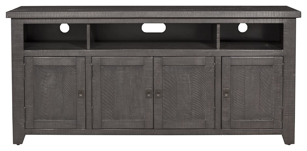 Rustic TV Stand  3 Open Compartments and 3 Storage Cabinets   Rustic   Entertainment Centers And Tv Stands   by Decorn  Houzz