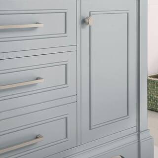 Home Decorators Collection Melpark 48 in. W x 22 in. D x 34.5 in. H Bath Vanity in Dove Gray with White Cultured Marble Top Melpark 48G