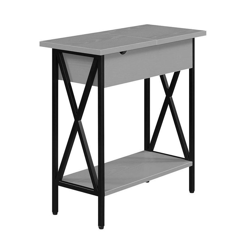 Convenience Concepts Tucson Flip Top End Table with Charging Station and Shelf