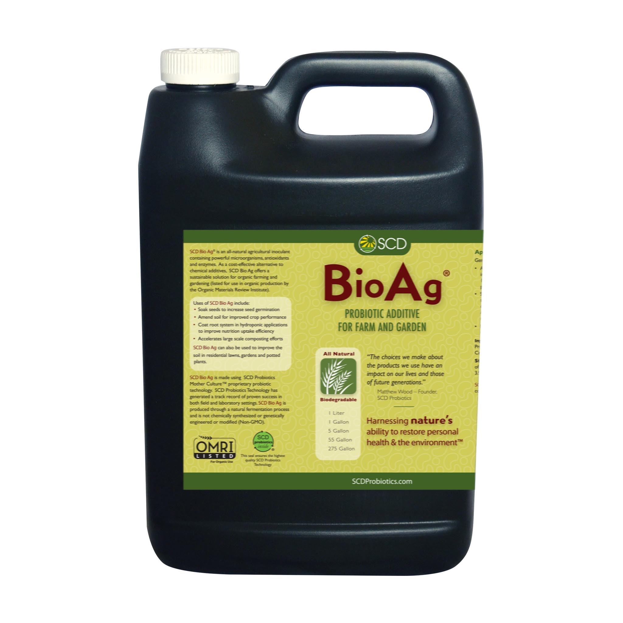 SCD Bio Ag - Microbial Inoculant and Soil Amendment | SCD Probiotics | 1 Gallon