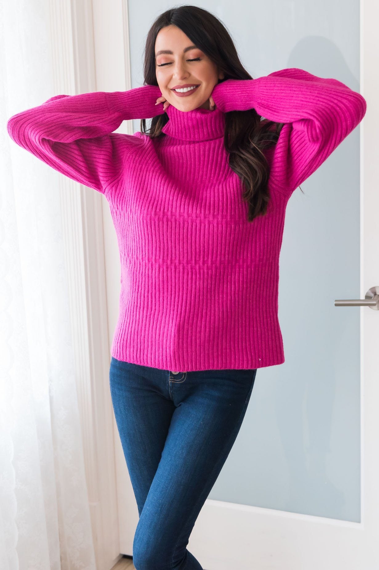 Pretty In Pink Modest Sweater