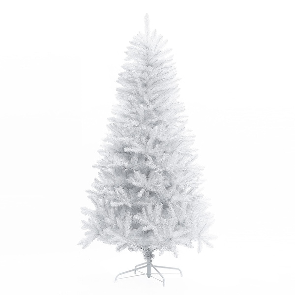 6.5Ft PreLit Artificial White Full Christmas Tree