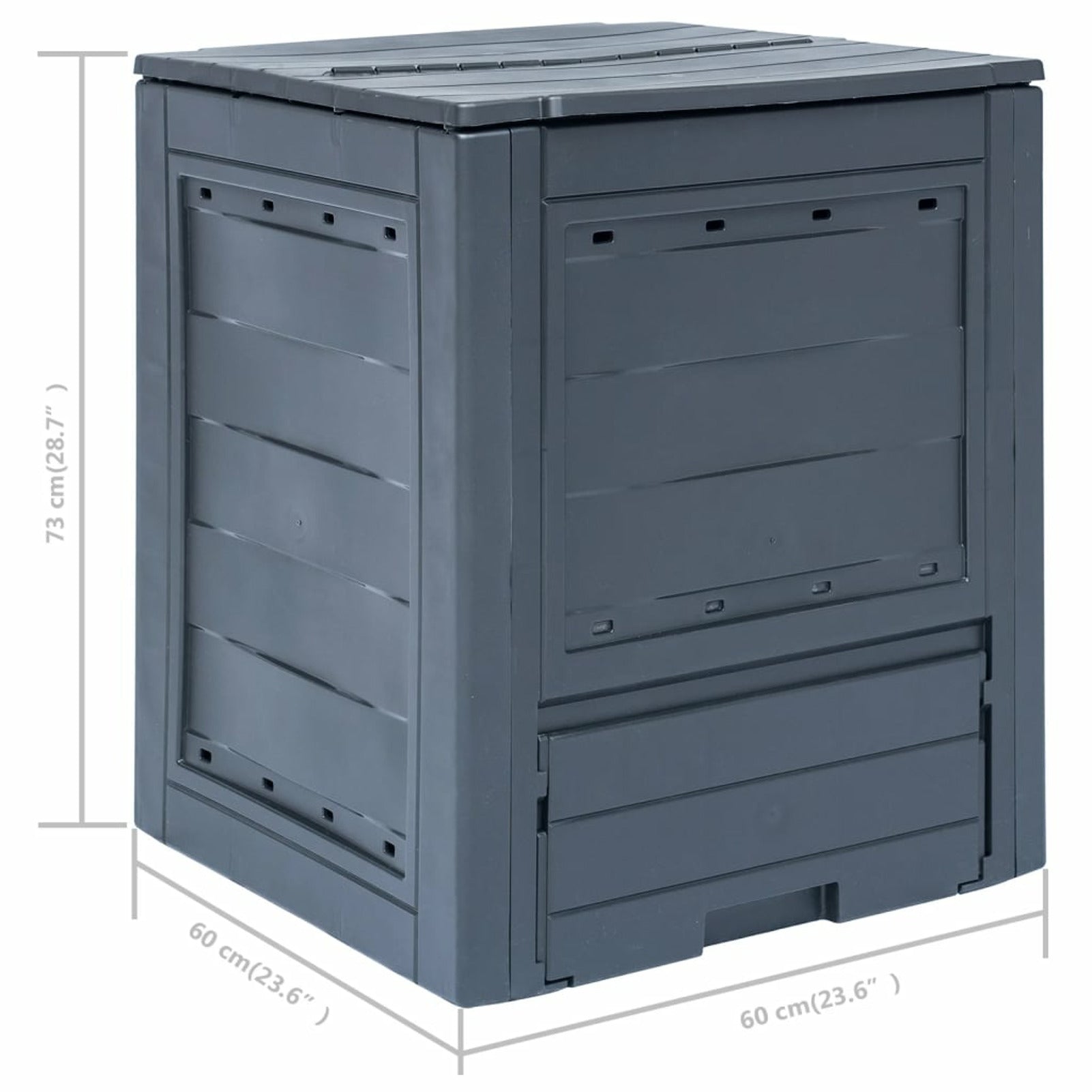 Andoer Garden Composters 2 pcs Gray 23.6"x23.6"x28.7" 137.4 gal