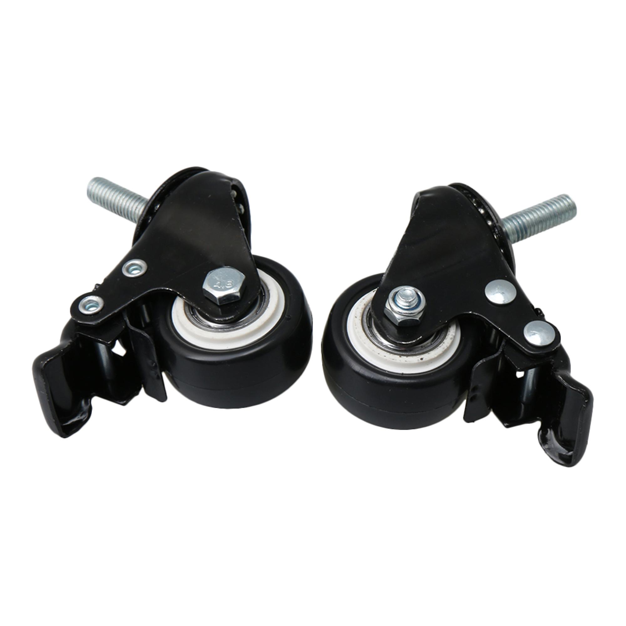 4 x M8 Thread Swivel Top Plate Brake Casters Wheels 41mm for Shelf Rack