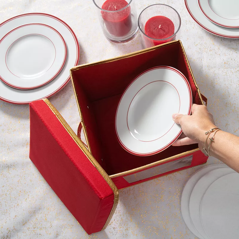 Simplify Holiday Salad Plate Dinnerware Storage Box