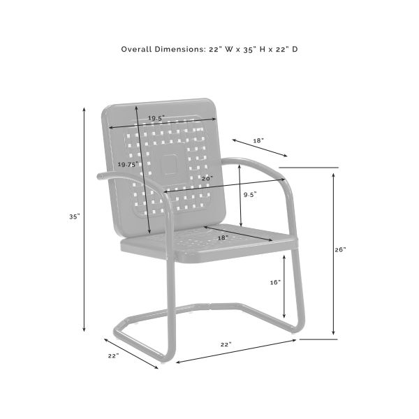 Bates 2Pc Outdoor Metal Armchair Set