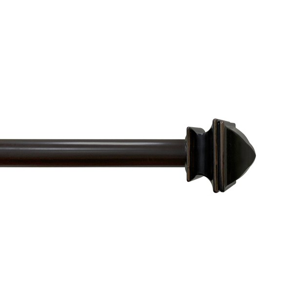 Decorative Drapery Single Rod Set With Faceted Square Finials Oil Rubbed Bronze Lumi Home Furnishings