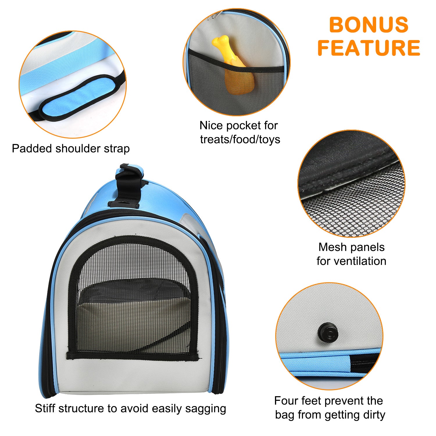 Soft-Sided Pet Travel Carrier for Small Middle Cats Dogs Puppy,Portable Collapsible Dog Carrier Bag, Airline Approved