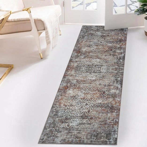 Diamond Lattice Non slip Machine Washable Indoor Area Rug Or Runner By Blue Nile Mills