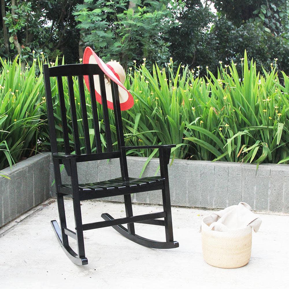 Cambridge Casual Thames Black Wood Outdoor Rocking Chair