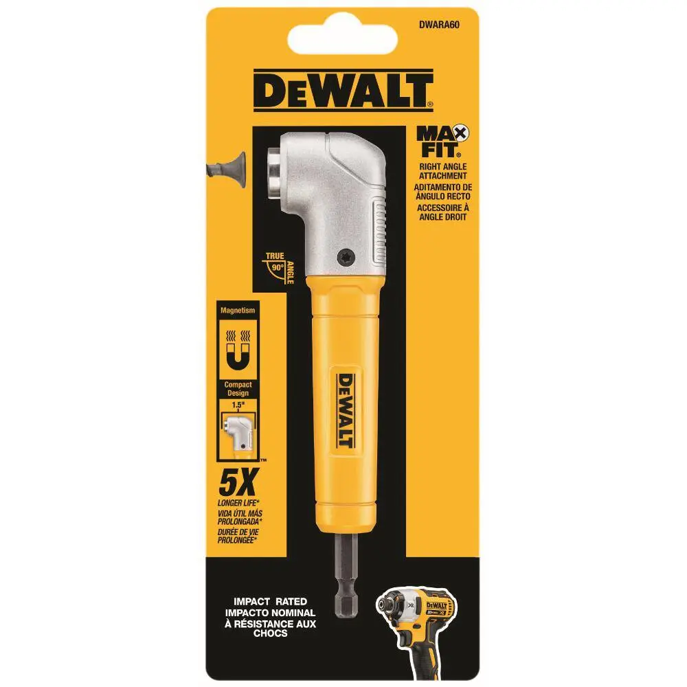 DEWALT ATOMIC 20V MAX Cordless Brushless Compact 12 in. DrillDriver Kit and MAXFIT Right Angle Magnetic Attachment DCD708C2WRA60