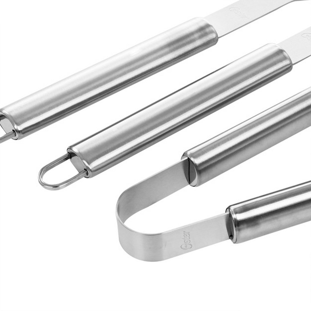 Oster Baldwin 3 Piece Stainless Steel Barbecue Tool Set In Silver