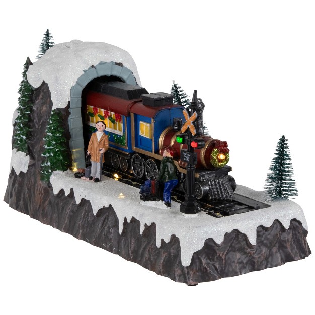 Led Lighted And Musical Christmas Village Train Decoration