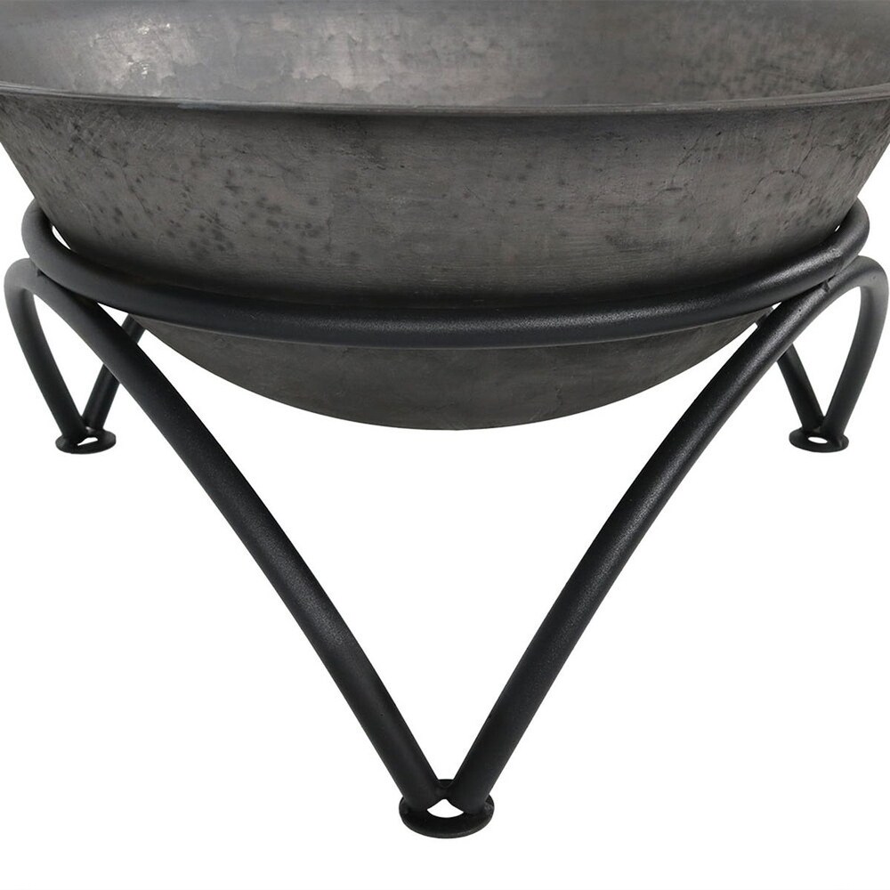 23.5 inch Wood Burning Small Cast Iron Fire Pit Bowl with Stand   23.5 in W x 23.5 in D x 11 in H