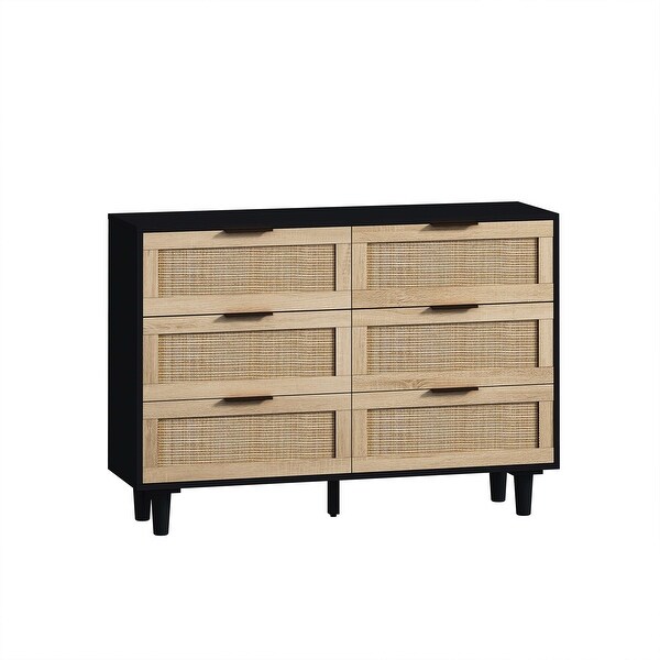 43.31 Width 6-Drawers Rattan Storage Cabinet - - 37848135