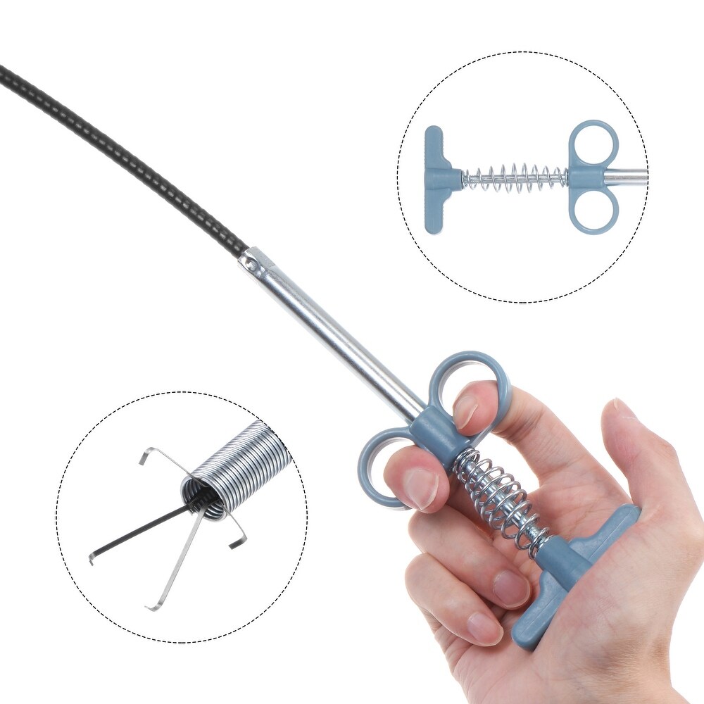 2pcs Flexible Grabber Claw Pick Up Tool 2 M Drain Clog Remover Tool Blue   79 Inch