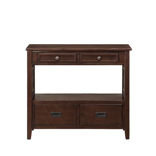 Console Table Entry Sofa Table with 4 Drawers and 1 Storage Shelf