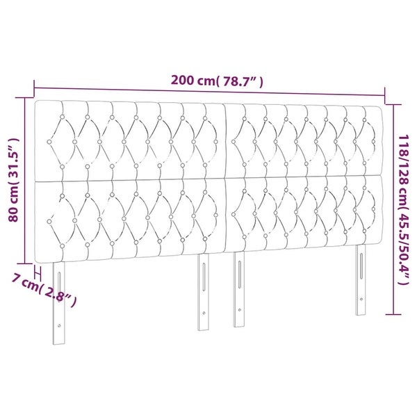 vidaXL LED Headboard Dark/Light Gray Fabric - - 37421103