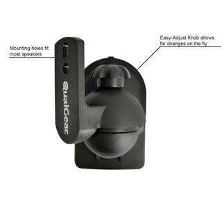 QualGear Universal Speaker Wall Mount for Speakers up to 3.5kg7.7 lbs. Black QG-SB-002-BLK