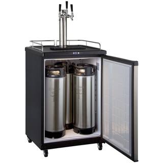 Kegco Commercial Grade Digital Triple Tap Home Brew Beer Keg Dispenser with Dispense Kit HBK163S-3