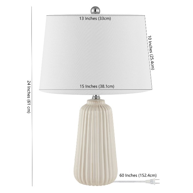 Sawyer Ceramic Table Lamp Ivory Safavieh