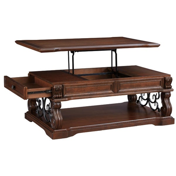 Alymere Rustic Brown Casual Lift Top Cocktail Table