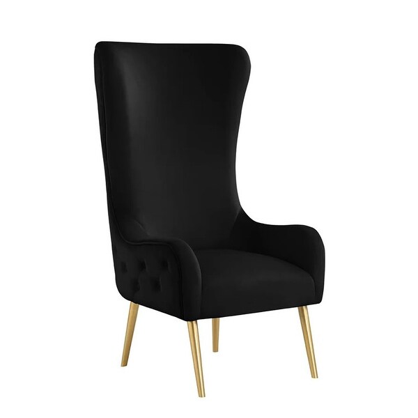 Best Master Furniture Kireth Velvet Upholstered High Back Accent Chair with Gold Legs