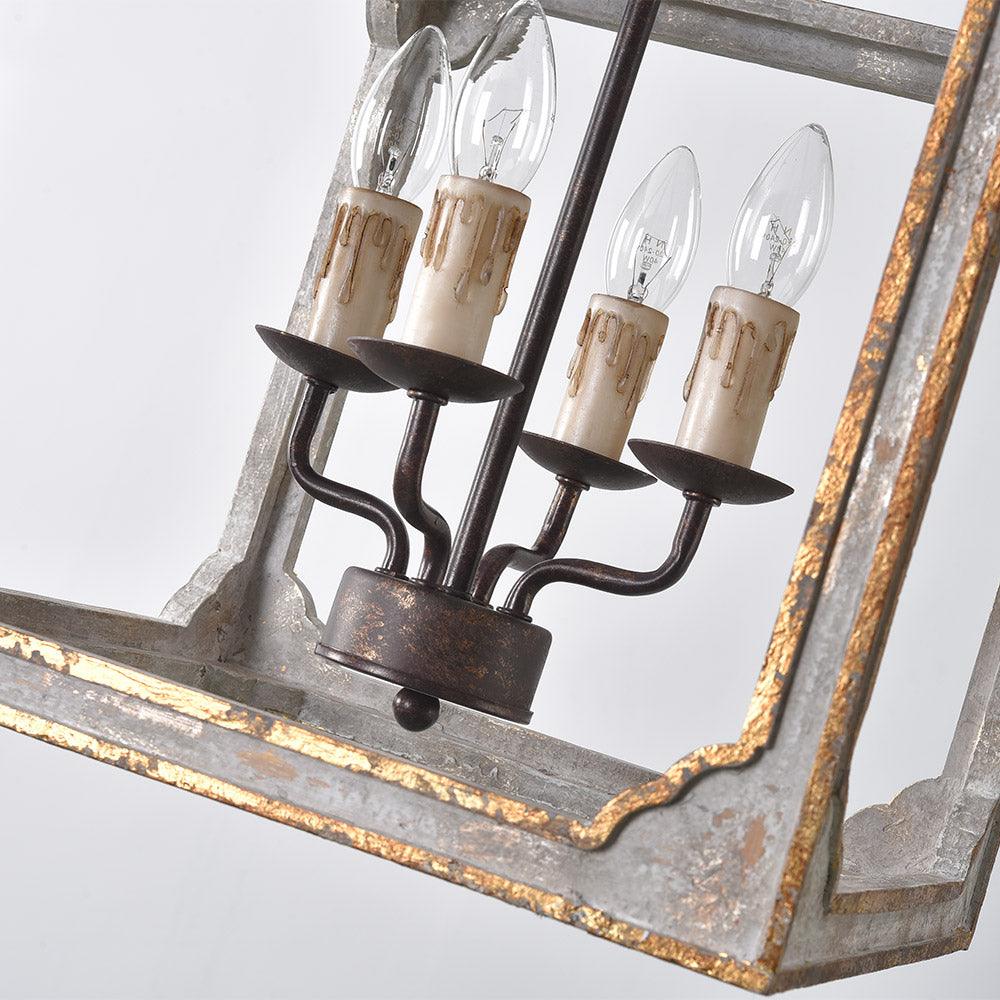 Boho Rustic Cube Chandelier