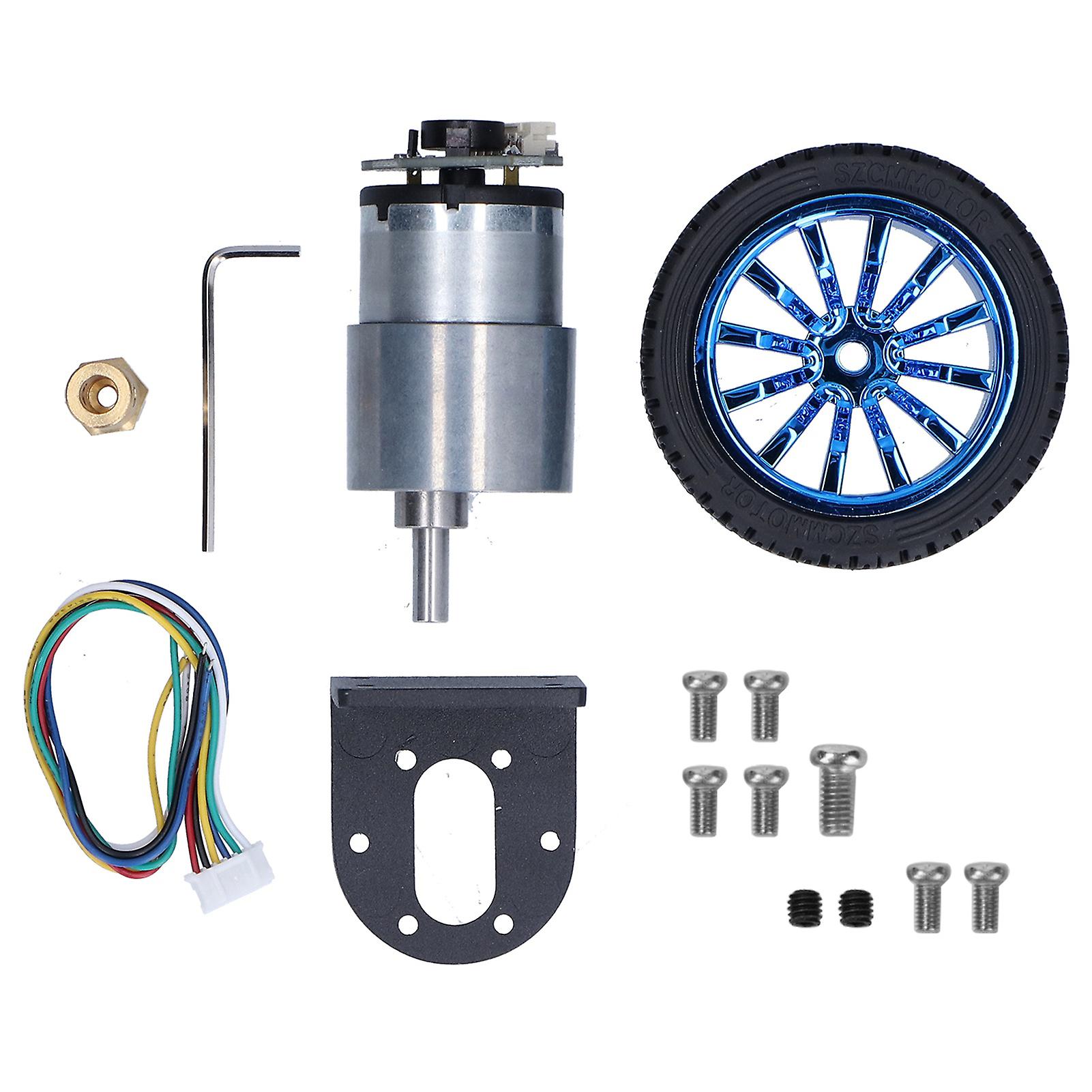 Encoder Motor Set Kit 6mm Shaft With Mounting Bracket For Smart Car Robot Diy Dc6v Jgb3752070rpm