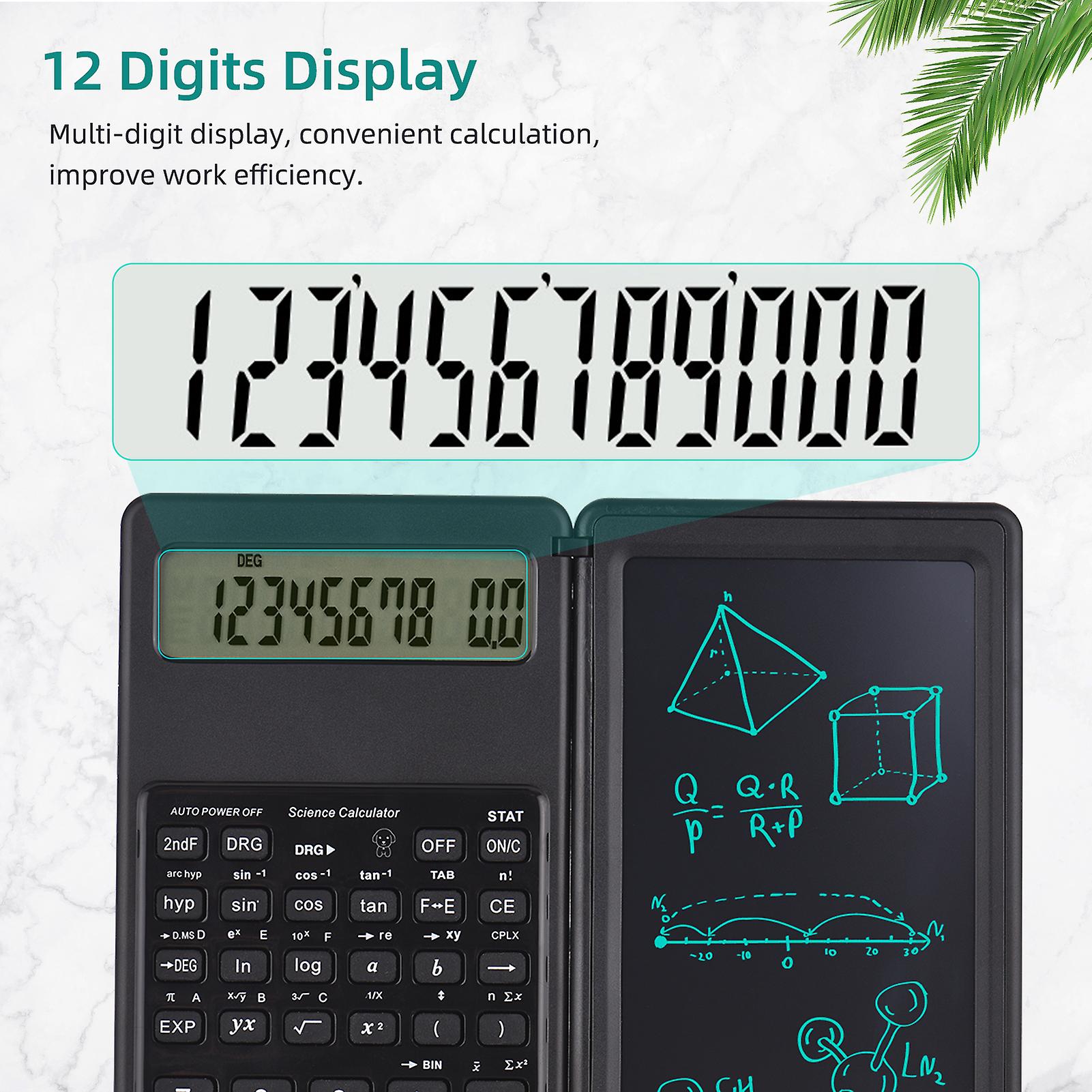 Calculator With Lcd Writing Tablet Desktop Calculators 10 Digits Display With Stylus Erase Button Thin And Foldable Design For Daily And Basic Office