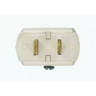 Leviton 15 Amp 125-Volt 2-Pole 2-Wire Polarized Plug White R62-00101-0WH