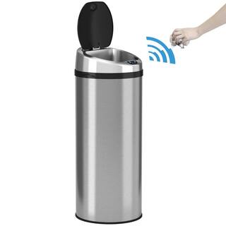 iTouchless 13 Gal. Round Automatic Infrared Sensor Stainless Steel Trash Can with Odor Control System IT13RCB