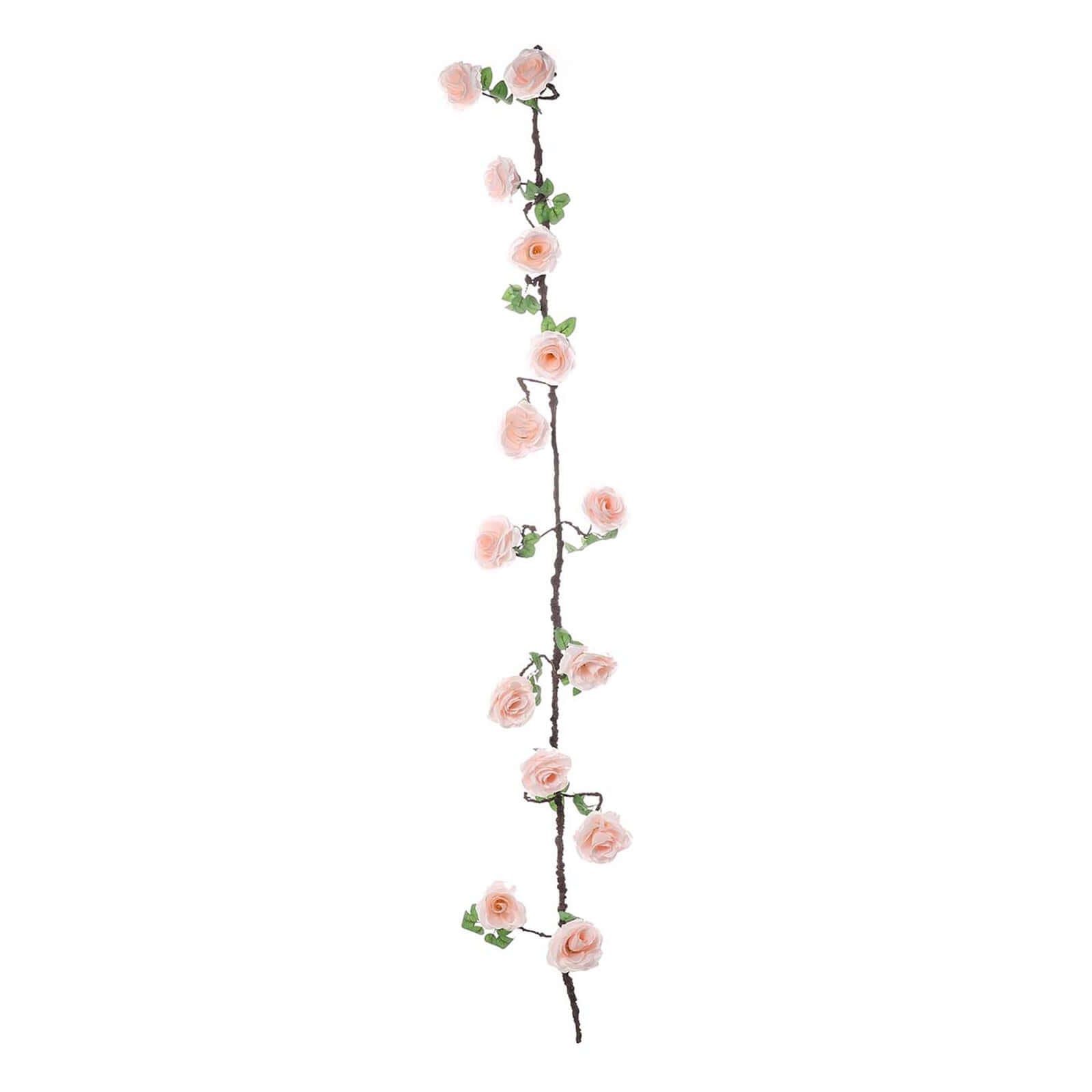 Blush Artificial Silk Rose Hanging Flower Garland Vine 6ft