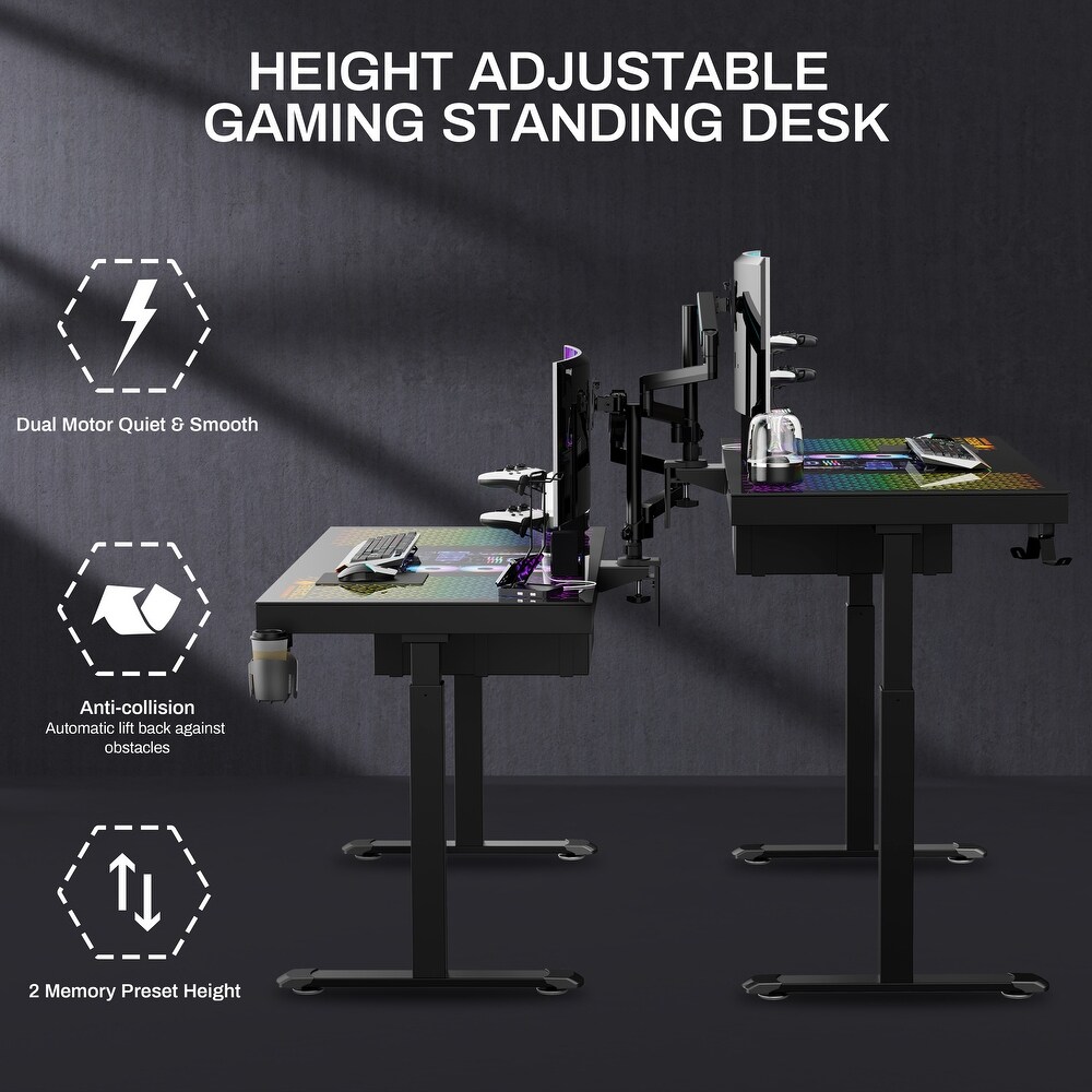 Eureka Ergonomic RGB Gaming Desk Built in PC Case  55\