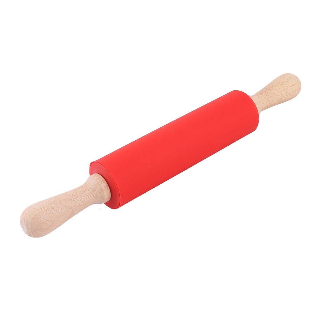 Wood Handle Flour Dough Noodles Bun Dumpling Rolling Pin 38cm Length - Red，Brown - 15