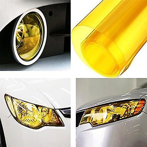 11 X 39 Inches Self Adhesive Headlight， Tail Lights， Fog Lights Tint Vinyl Film (gold)