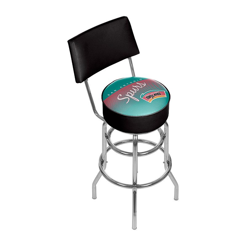 San Antonio Spurs Hardwood Classics Padded Swivel Bar Stool with Back