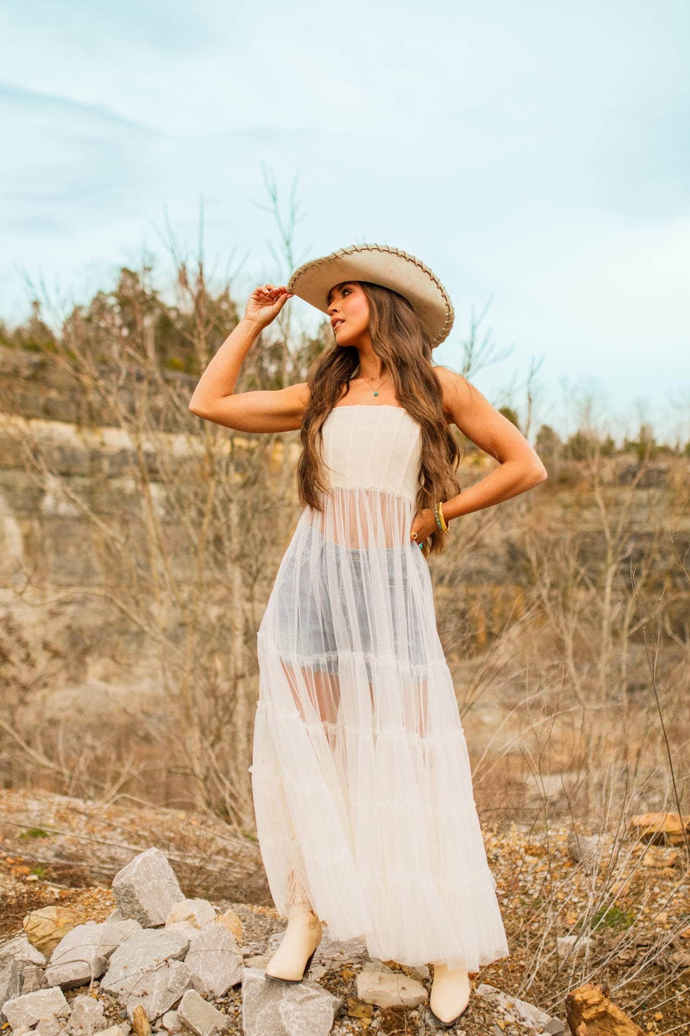 Corset Tulle Maxi Top