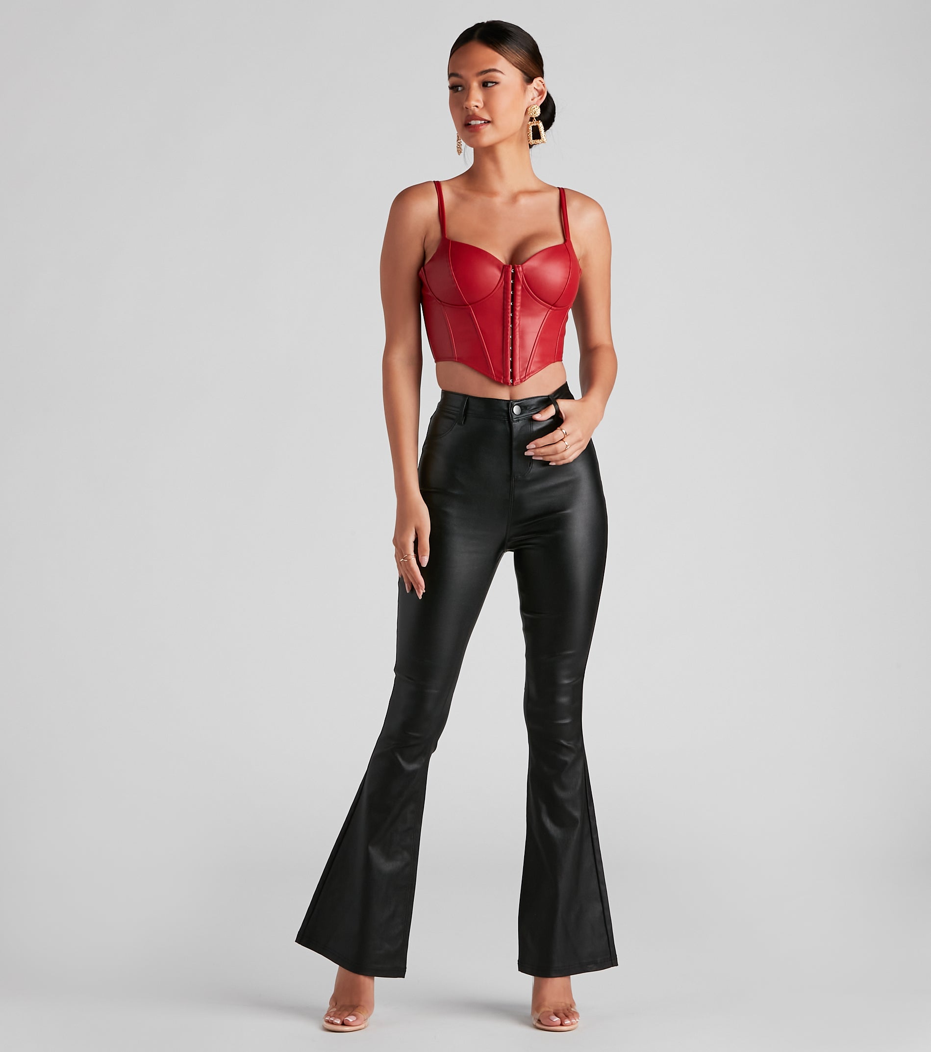 Bold Moment Faux Leather Corset Top